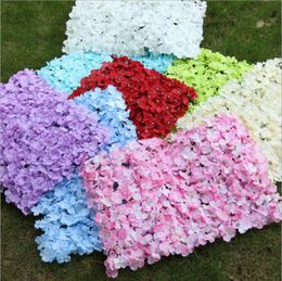 Artificial Rose Hydrangea Mix Silk Flowers Wall for Banquet Decorative Wedding Dance Costume Backdrop Flower Wall