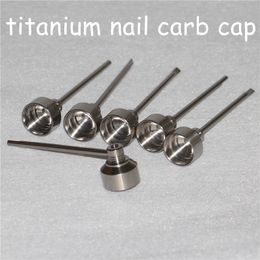 New Domeless Titanium Nail 14mm 18mm Female with Carb Cap Dabber Tools Grade 2 Ti Nails Glass Dab Rigs