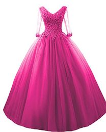 2020 High Quality Ball Gown Sparking Crystal V-Neck Quinceanera Dresses Beaded Formal Party Gown Vestidos De 15 Anos QC1268