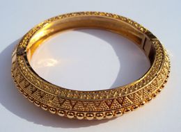 CARVE 22K 23K 24K THAI BAHT REAL YELLOW SOLID FINE GOLD GP Jewellery BANGLE BRACELET BA09