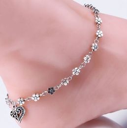 20pcs/lot Women silver Chain Flower Ankle Anklet Bracelet Sandal Beach Foot Jewellery new