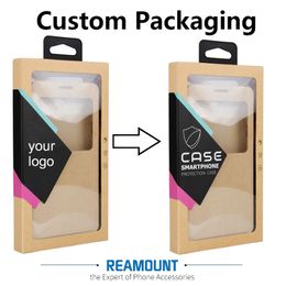 100 pcs Wholesale Colorful Personality Design Kraft Paper Box Packaging For Phone Case Custom Your Logo Cell Phone Cover Case Package