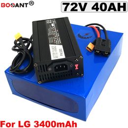 Rechargeable Li-ion battery 72V 40AH electric Scooter Lithium battery 72V 3000W 4000W E-bike battery for Original LG 18650 Cell