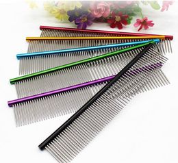 19x3.7cm Pet Brush Dog Stainless Steel Combs Thick Long Fur Rakes Removal Brush Grooming Combs