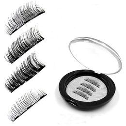 2018 New Magnetic False Eyelashes with 3 Magnets Handmade 3D Magnet Lashes Eye Lashes Makeup Kit