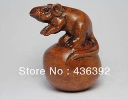 CHINESE HANDWORK CARVED LOVELY TWO MOUSE OLD BOXWOOD NETSUKE