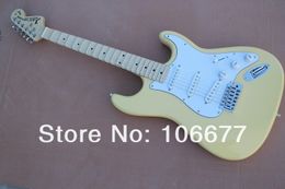 Free Shipping F ST Custom Shop Scallop Fretboard with Synchronised Tremolo Cream Yellow usa Electric Guitar