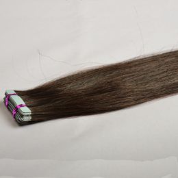 8a Straight Tape Extensions Natural Hair Extension 10"-26" Double Sided Tape 100g 40pcs Invisable Tape In Hair Extensions