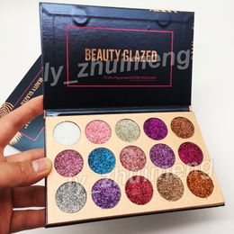 2018 Beleza Glazed Glitter Injeções Pressionadas Glitters Sombra Diamante Arco-íris Maquiagem Cosméticos 15 Cores Eye Shadow Magnet Palette