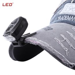 LEO Ultra Light Cap Lamp 3 LEDs Headlamp Clip Hand Free for Fishing Camping Hiking Hunting