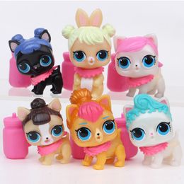6-Piece Cartoon Pet Dog PVC Action Figure Set - Unpacking LOL Doll gabby's dollhouse toys for Kids, Cute Educational gabby's dollhouse toys, Perfect Birthday or Christmas Gift for Girls
