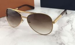 Men attitude sunglasses gold brown vintage Sunglasses Pilot Sun Glasses luxury designer sunglasses for men New with box338c