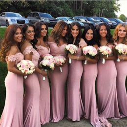 Plus Size Off The Shoulder Mermaid Bridesmaid Dresses 2018 Elegant Lace And Chiffon Long Wedding Dress Custom Made From China EN12218