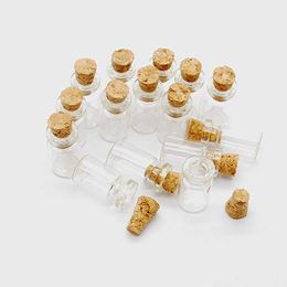 10X18X5MM 0.5ML Vials Clear Glass Bottles Mini Tiny Jars Bottles With Corks Miniature Glass Bottle With Cork Empty Sample Jars Small