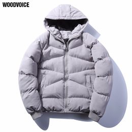 Woodvoice 2017 Hot Men's Moda Streetwear Roupa de Roupa de Algodão Acolchoado Quente Windproof Outerwear Casaco Masculino Parkas Plus Size