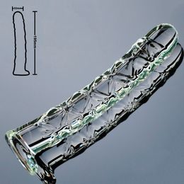 32mm Big Pyrex Glass Dildo artificial dick male genital penis anal butt plug adult female masturbation sex toy for women men gay Y18110504