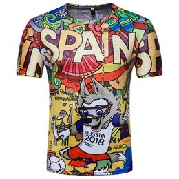 JM 2018 Russian World Cup bullfighter Spanish football fans short sleeved men collar sport T-shirt Street dress shirt