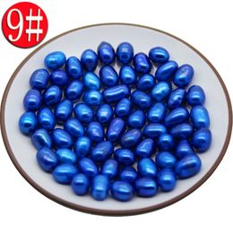 Wholesale loose oval Natural Freshwater Pearl Rice Shaped 9# Deep Blue Pearl Can Be Paired with Ring Pendant Bracelet accessories bead