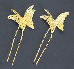 Bridal costume accessories, Chinese wedding accessories, toast dress accessories, retro butterfly U hairpin.