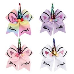 Girls Kids Hair Accessories Ties Big Bowknot Animal Horn Shaped Bows Sequin Ponytail Holder Rubber Band Headbands Christmas Party Gifts