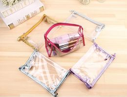 Transparent PVC Makeup Bag High Quality Beautician Waterproof Cosmetic Bag Women's Travel Storage Bags Handbag 10pcs/lot