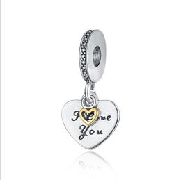 Fits Pandora Bracelets I Love You Heart Crown Charms Beads Silver Charms Bead For Wholesale Diy European Necklace Jewellery Accessories Xmas
