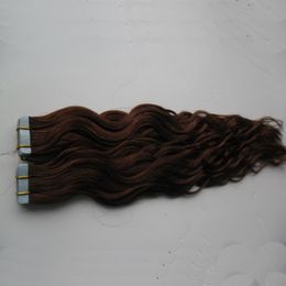 Wave hairstyle Tape Hair Extensions 40pcs Skin Weft Hair Extensions Wave hairstyle Seamless Remy Tape in Human Hair Extensions PU