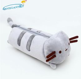 1pcs Kawaii Stuffed Cat Plush Toy 24cm Cat Cute Pencil Case Pen Bag School Supplies Animal Doll for Children