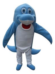 2018 High quality hot Blue dolphin Mascot Costumes Cartoon Character Adult Sz