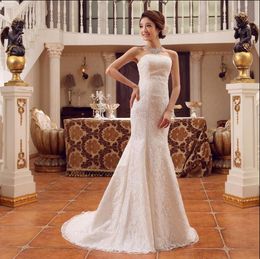 2018 New Korean Classic Style Dress Summer Design White Off Shoulder Sexy Vestido de Noiva Lace Train Bridal Wedding Dress