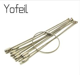 10pcs High Quality Metal Wire Ring Keychain Stainless Steel Wire Rope Creative carabiner Keys hanging Cable outdoor EDC Tools