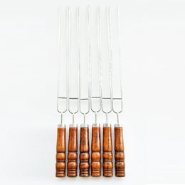 WINHONW 6PCS Barbecue BBQ Skewers Needle Kebab Sticks For Outdoor Camping Picnic Tools