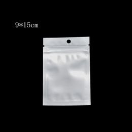 9*15cm Wholesale Transparent Heat Sealable Zip Lock Clear White Plastic Packing Package Bag Reclosable Poly Storage Pack Bag 100Pcs/Lot