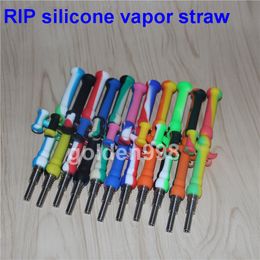 Factory wholesale pipe RPG shape silicone Nectar kit portable Concentrate smoke with Titanium Tip Dab Straw Oil Rigs for wax