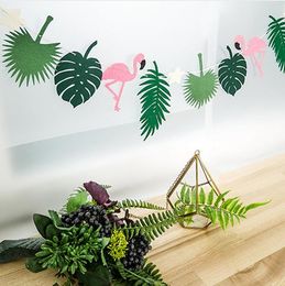 New Arrival Flamingo And Pineapple Banner Bunting Summer Party Birthday Photo Prop Tropical Party Hawaiian Bundles Decor GA345