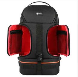 DSLR Waterproof Shockproof Shoulders Camera Backpack Tripod Case w/ Reflector Line fit 14in Laptop Bag for Canon Nikon Sony SLR