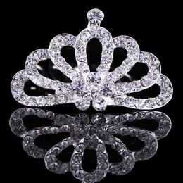 small baby hair clips UK - 2021 Shiny Rhinestone Hair Clip Small Girls Diadem Crown Tiara Children Head Jewelry Accessories for Ornaments Baby Hairpin