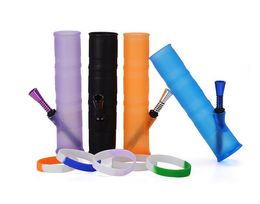 Portable Hookah Silicone Water Pipes for Smoking Dry Herb Unbreakable Water Percolator Bong Smoking Oil and Concentrate Metal Plastic Pipes