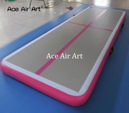 Pink Inflatable Air Track Floor Home Gymnastic Cheer leading Mat with Hand Pump