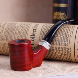 New creative flat bottom rosewood heavy pipe man removable filter red sandalwood pipe smoking set