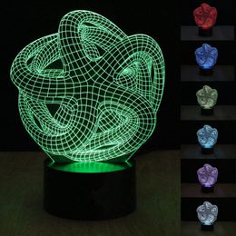Abstract Starfish 3D LED Night Light Touch 7 Colours Switch Table Desk Lamp #R87