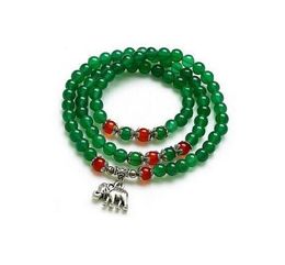 Natural crystal Green Agate Bracelet BEADS ROSARY BRACELET LADIES elephant multilayer transport female hand decorated genuine