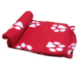 60x70cm pet dog cat bed blankets Cute Floral Pet Sleep Warm Paw Print Dog Cat Puppy Fleece Soft Blanket Beds Mat