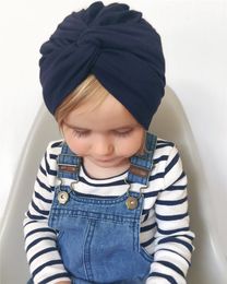 Cute 12 Colors Cotton Blend Baby Turban Indian Hat Newborn Beanie Caps Headwear Headdress Headwrap Birthday Gift Photo Props