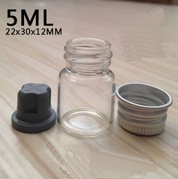 5ml Empty Jar Cosmetic Containers Glass Sample Bottle With Aluminium Cap Sealing Rubber Plug Small Refillable Bottles Packaging