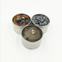 Creative punk relief pattern smoke grinder two layer shark tooth smoke cutter