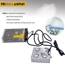 1200ML/H 4 Heads Ultrasonic Mist Maker Fogger Humidifier +transformer