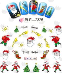Can Mix design Water Transfer Christmas Designs Nail Art Sticker Decal Foil Adhesive Manicure Tips Nail Decoration Makeup Tools DHL Free