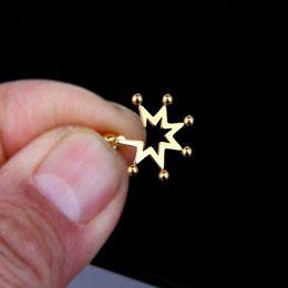 Wholesale 10pc(not pair)Anti- allergy Titanium Steel Retro Five-pointed Star Ear Stud Stainless Steel Jewelry Earrings For Men Women Free Shipping