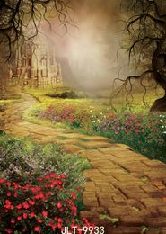 msterious background for photo castle flowers brick road forest photography backdrops vinyl cloth for photo studio photoshoot